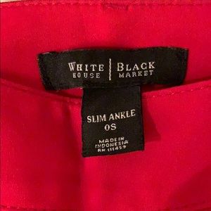 White House Black Market Red Slim Ankle pants
